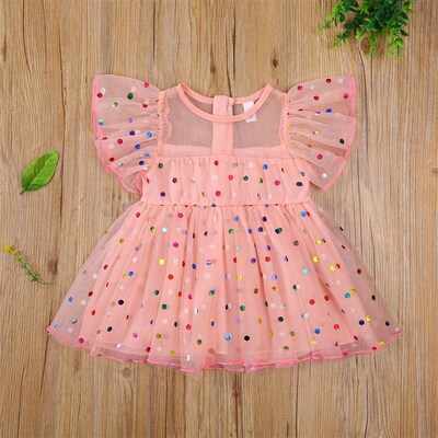 Citgeett Summer Infant Baby Girls Short Sleeves Mesh Dress C