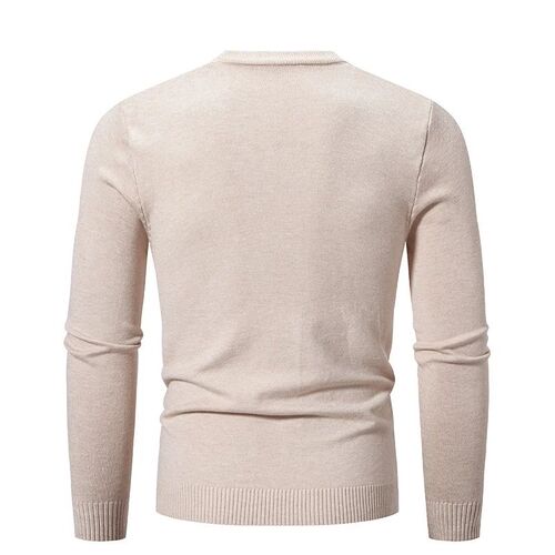Autumn Mens Knitwear Thin Basic Elastic Slim Fit Inner Laye