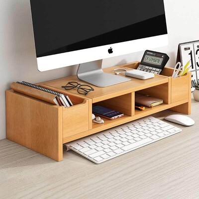 Desktop Computer Laptop Elevated Monitor Bracket Base Stand