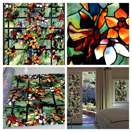 Magnolia Window Film Static Cling Heat-Control Privacy Prote