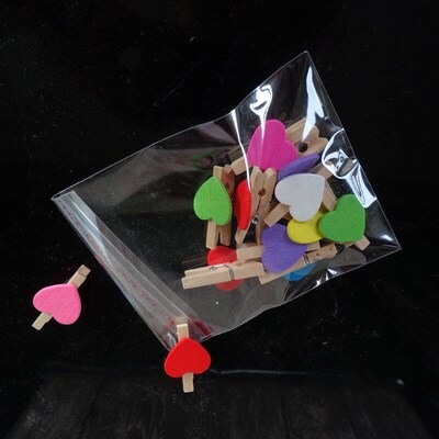 50pcs Resealable Plastic Transparent Bags Clear Cellophane S
