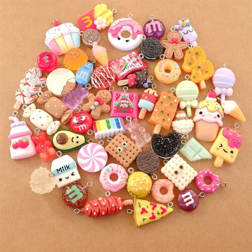 20/30/60/100Pcs/lot By Random Cake Candy Food Charms For Jew