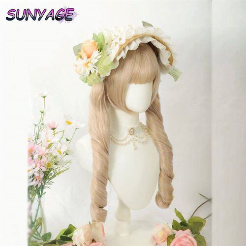 SUNYAGE Blonde BlackTwin Ponytail Princess Cut Short Hair