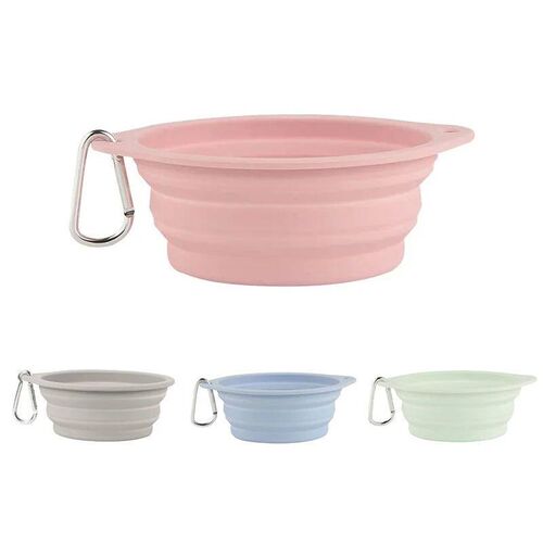 350ML Pet Folding Silicone Bowl Collapsible Dog Food Bowl Wa