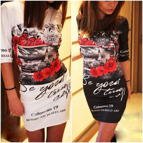 Summer Fashion New Casual Slim Dress  Mini Package Hip