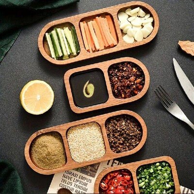 Solid Wood Rectangular Tray Seasoning Tray Breakfast Food