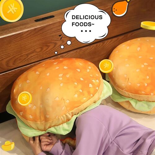 Realistic Burger Pillow Cushion-Fun Prank Gift Office Chair