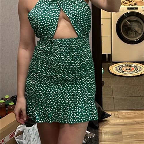 wsevypo Backless Tie Up Short Wrap Bodycon Sundress Women