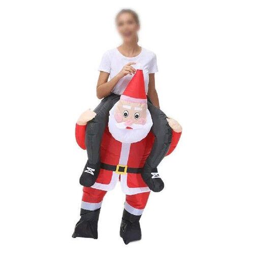 Cheerful Inflatable Santa Claus and Snowman Costume for