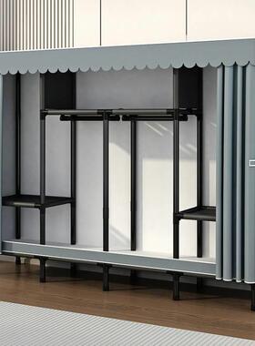 简易衣柜家用租VRC卧室钢架加粗加布厚钢管衣组装柜出房结实耐用