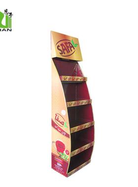 厂家专业制作茶绿纸板展示ENCD1801架纸盒展红茶示架可来图