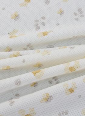 全磨毛EQJ华夫格印棉肌花布针理感织面料睡衣家居服童装布料