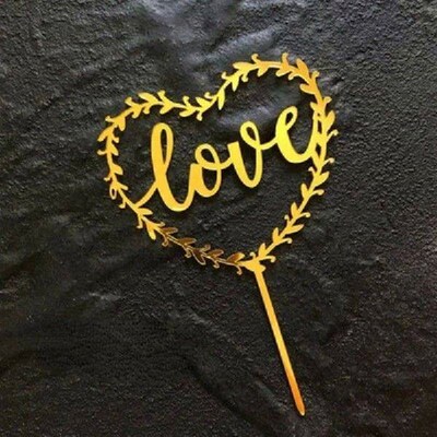 10pcs Happy Birthday Love Flag Cake Topper Acrylic Letter