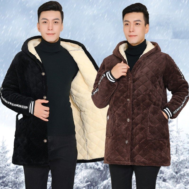 冬季加绒加厚男士罩衣工作服保暖耐脏棉服外宽松大码长款大褂男,家庭/个人清洁工具,围裙,淘宝优惠券,粉丝福利购,淘宝优惠卷