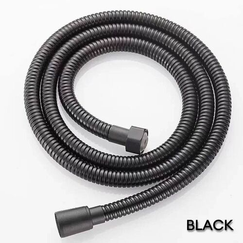 Black/Chrome Stainless Steel Flexible Shower Hose Bathroom A