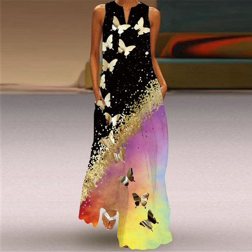 Dress Womens Casual Vintage Print A-line Flower Mini Long