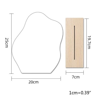 Cloud-shaped Irregular Glass Table Makeup Mirror with Beech