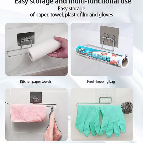 Pape Rack Self-adhesive Towel Holder Toilet Kitchen Bathroom