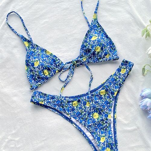 Rinabe Floral Print Bikini 2023 Biquini String Swimsuit High