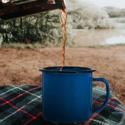 Retro Drinking Cup Enamel Mug Vintage Style Coffee