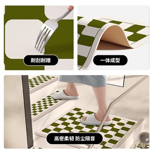 楼梯踏步垫子皮革免胶自粘可擦洗实木家用旋转楼梯台阶式防滑地毯