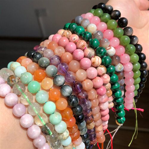 AAA Natural Malachite Round Loose Stone Beads Fit DIY Bracel