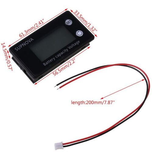 Lithium Voltmeter Voltage Gauge Car Motorcycle 12V 24V 48V 7