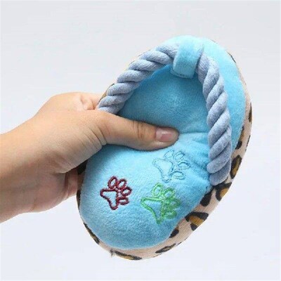 Funny Pet Dog Toys Plush Slippers Bite Chicken Leg Shoe