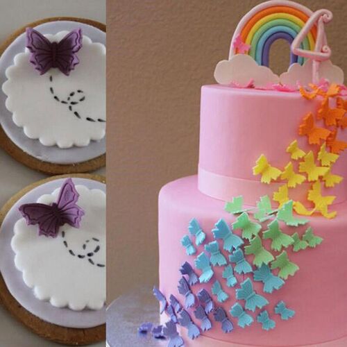 3Pcs Christmas Baking Mold Butterfly Fondant Cookie Cake Sug