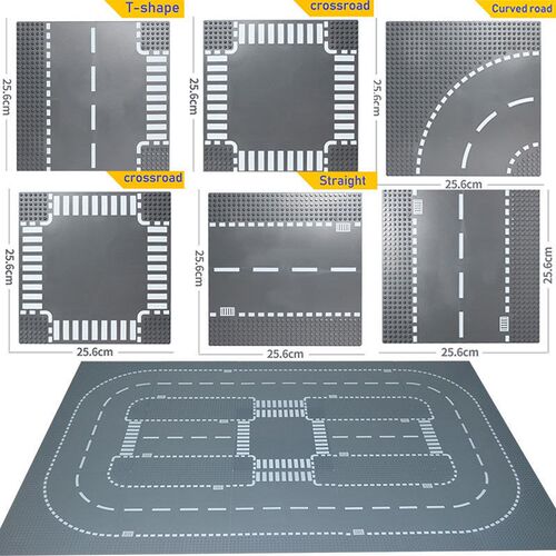 City Road Sreet Baseplate Straight Crossroad Curve T-Junctio