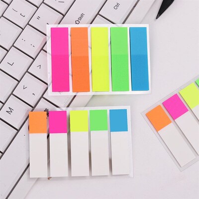 1 Pack (100 Small Pages) Cute Colored Memo Pad Bookmark Mar