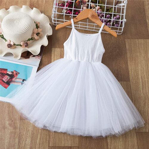 Summer Toddler Girl Dress Sleeveless Cotton Kids Beach Dress