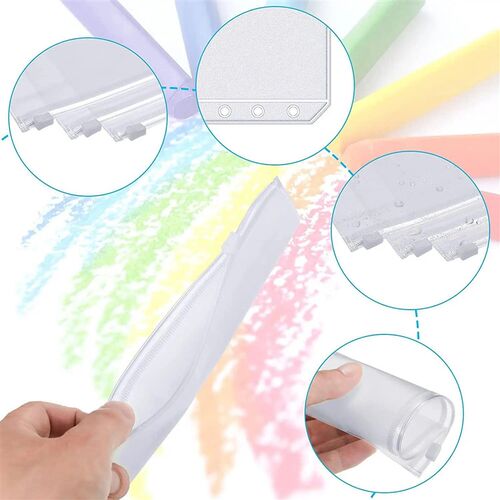 6-Hole Loose-Leaf Notebook Pocket Waterproof PVC Zipper Bag