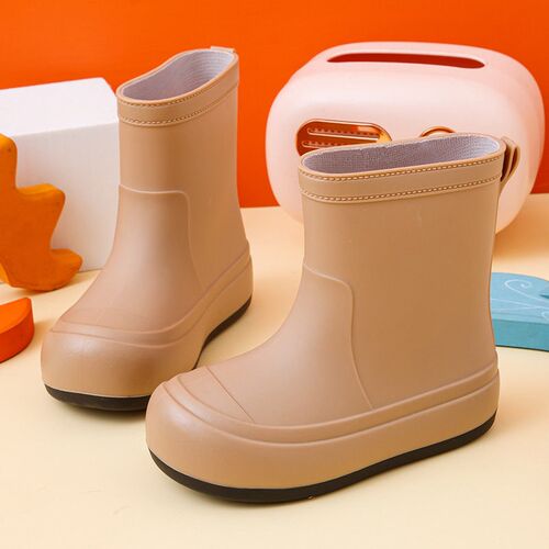Childrens Rain Boots Plus Velvet Lightweight Water Shoes Cu