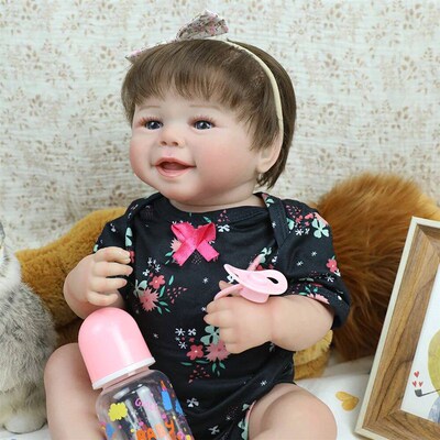 18inch Full Soft Body Vinyl Reborn Girl Bebe Lifelike Newbor
