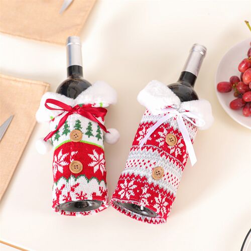 Christmas Wine Bottle Cover Merry Christmas Decor For Home 2