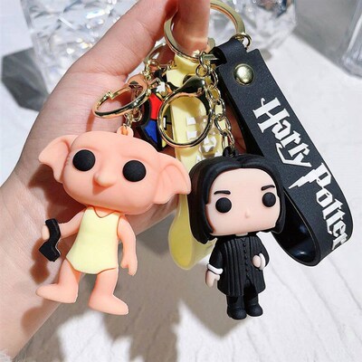 3D Harry Potter PVC Keychain Toy Hermione Granger Malfoy Ron
