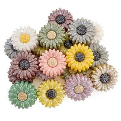 10pcs Daisy Silicone Beads 20mm Opal Silicone Teething Toy B