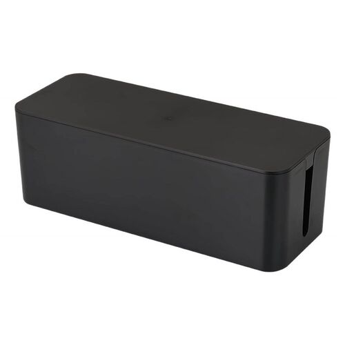 Cable management box for power strips and sockets, a desktop