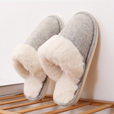 Cotton Slippers For Women Indoor Thick Sole Warm Home Slippe