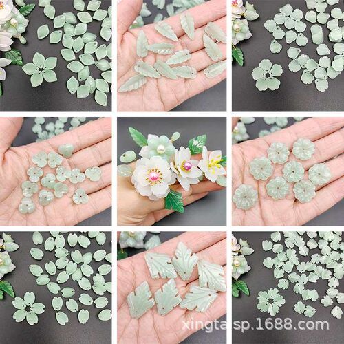 100 from the batch of natural color jade glaze petals  antiq