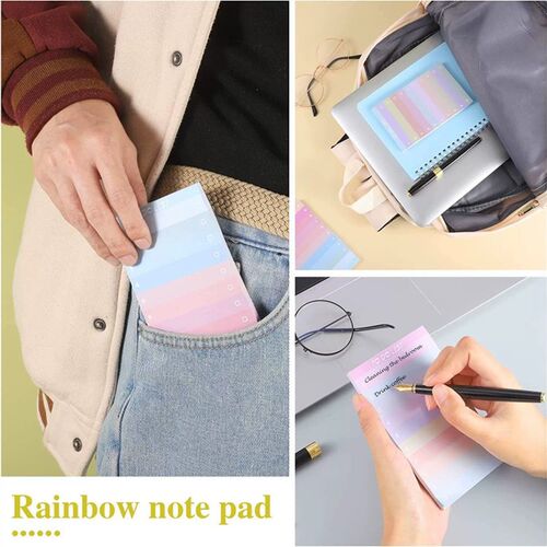 2 rainbow Notepads Shopping plan Memo Pad Office study list