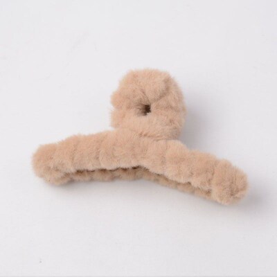 Fall Winter Korean Style Fuzzy Hair Clip for Women Large Siz