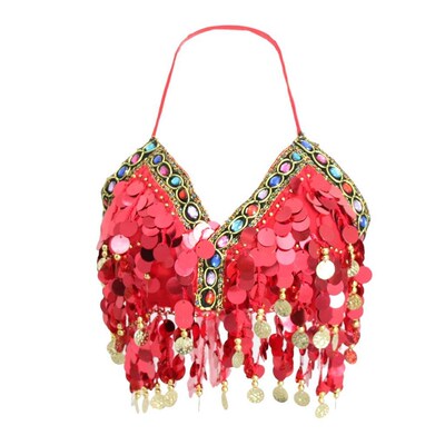 Womens Belly Dance Sequin Beaded Bra Top Samba Dancing Cost