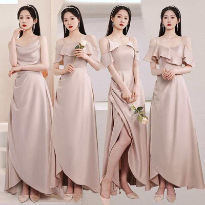 Pink Satin Bridesmaid Dress New Sisters Spring Strap Petite