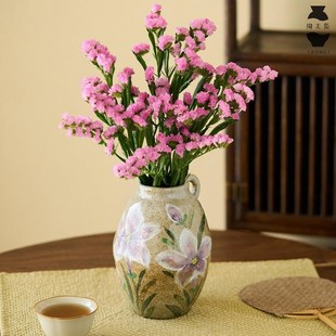 陶美集新款釉下彩陶瓷花瓶手绘水仙花花卉插花花器客厅餐桌摆件小