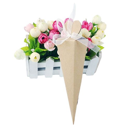 10/20/50Pcs Ice Cream Cone Wedding Candy Box Favor Gift跨境