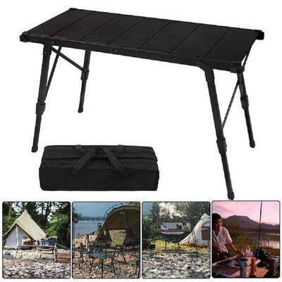 Aluminum Alloy Camping Table with Adjustable Height Folding