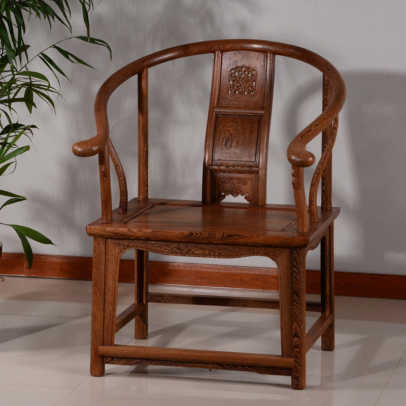 红木家具鸡翅木圈椅三件仿古中式实木太师椅皇宫椅茶椅单人椅子,住宅家具,圈椅,淘宝优惠券,粉丝福利购,淘宝优惠卷