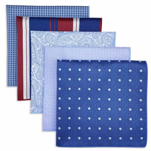 5 Pieces Colorful Assorted Mens Pocket Square Classic Handke